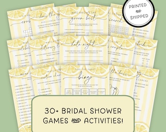 Lemon Bridal Shower Game Bundle | Digital Download 5x7 Games | Watercolor Hand Illustrated | Citrus, She Found Her Main Squeeze