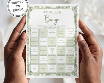 Green Bouquet Bridal Shower Game | Printed & Shipped or Digital Download | 5x7 Cards