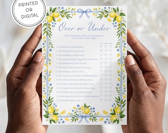 Lemon Bridal Shower Game | Printed or Digital | Hand Illustrated | Italian, She Found Her Main Squeeze