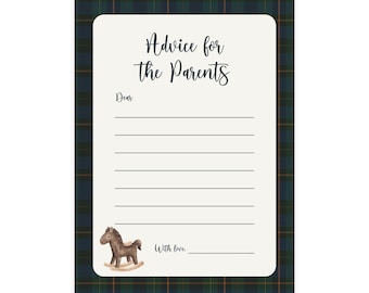 Carte de vœux pour les parents inspirés du tartan écossais classique preppy | Imprimé 5 x 7 | Thème ours en peluche BCBG | Lot de 10, 30 ou 50