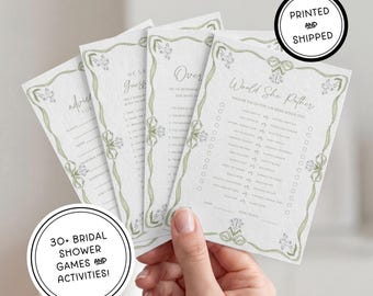 Bridal Shower Game Bundle | Digital Download 5x7 Games | Watercolor Hand Illustrated | Something Blue, Coastal, Blue Floral