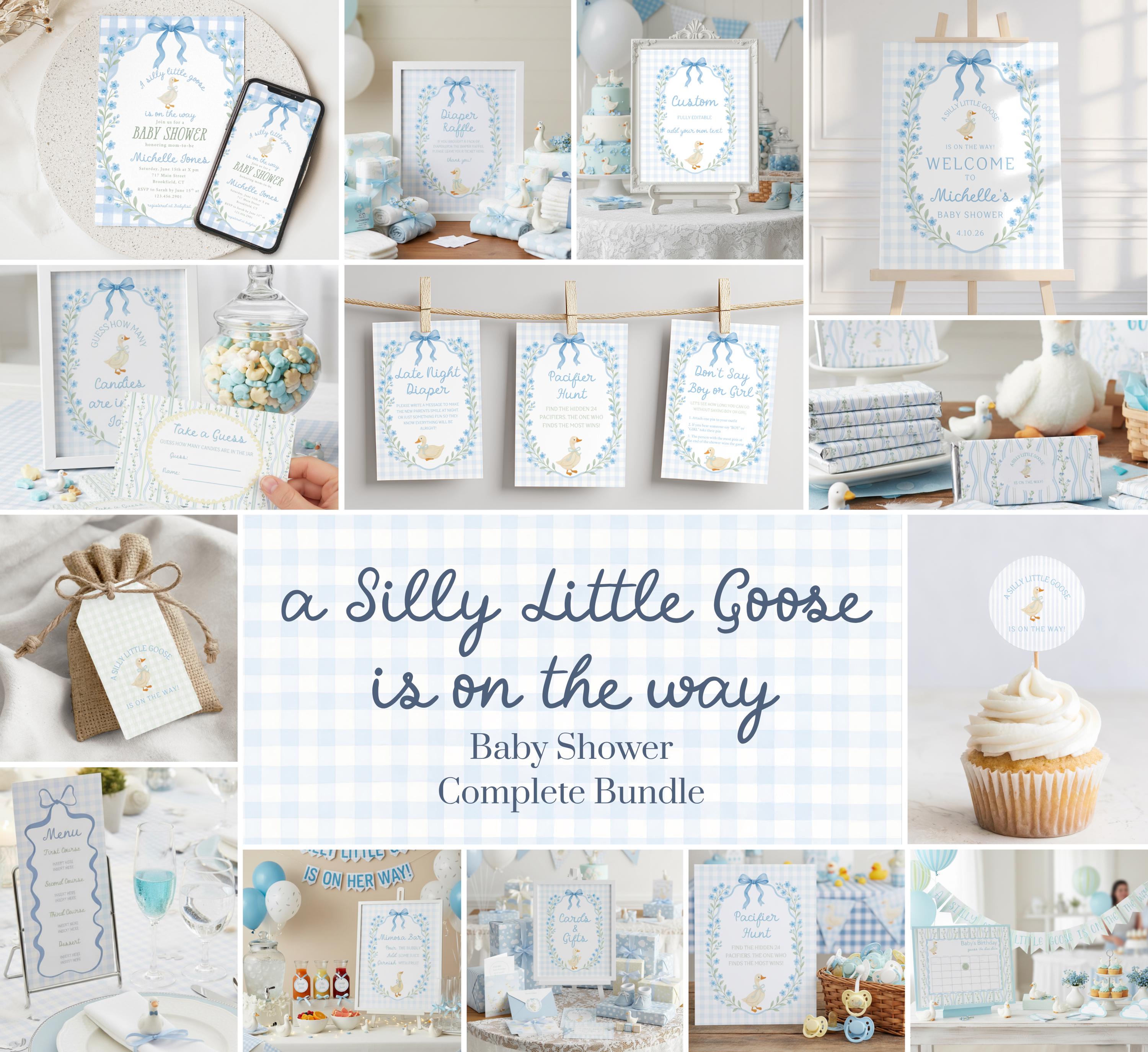 Silly Little Goose Baby Shower Complete Digital Bundle | Goose