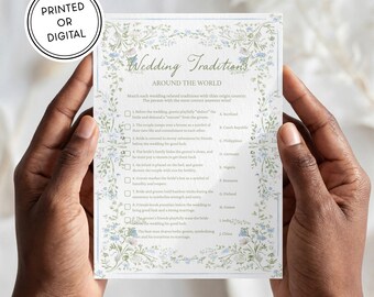 Vintage Tea Party Bridal Shower Game | Printed & Shipped or Digital | 5x7 | Watercolor Hand Illustrated | Tea with the Bride to be