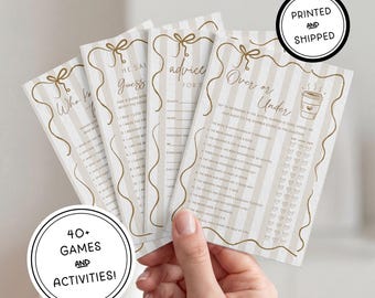 Pacchetto di giochi per addio al nubilato / Download digitale / Giochi 5x7 / Illustrazioni ad acquerello realizzate a mano / L'amore sta nascendo, Caffetteria