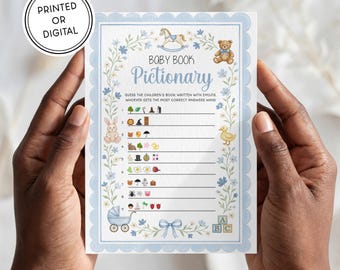 Baby Shower Game: Book Pictionary Cards | Printed or Digital Download