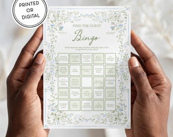 Vintage Tea Party Bridal Shower Game | Printed & Shipped or Digital | 5x7 | Watercolor Hand Illustrated | Tea with the Bride to be