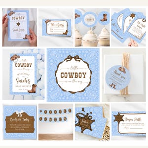 A Little Cowboy is on the Way | Western Baby Shower Decor Bundle | Digital Download