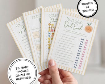 Little Cutie Baby Shower Game Bundle! | Printed 5x7 | Watercolor Hand Illustrated | Gender Neutral