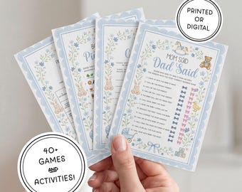 Baby Shower Game Bundle! | Printed or Digital Download | 5x7 Cards | Blue Boy