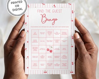 Cherry Themed Baby Shower Game | Printed or Digital Download | Hand Illustrated | She's the Cherry On Top