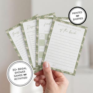 Next Chapter Bridal Shower Game Bundle | Printed & Shipped 5x7 Games | Watercolor Hand Illustrated | Book Themed