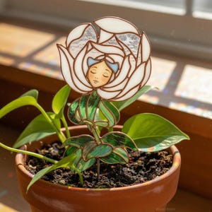 Dis.ney's Alice in Wo.nder.land Flower Resin Suncatcher, Cartoon Window Hanging,Floral Gift For Her, Enchanted Fairy Core Home Decoration