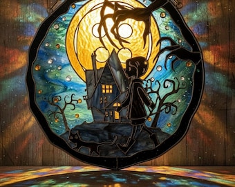 Coraline Castel Resin Suncatcher, Spooky Haunted House Window Hanging, Gothic Home Decor, Halloween Gift, Movie Fan Art, Unique Gift Idea