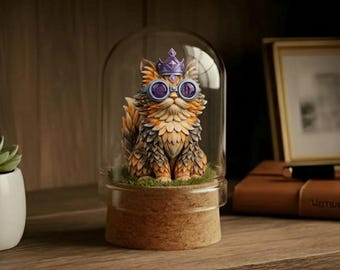 Pr.in.ce.ss Do.n.ut  Figure In Glass Cloche, Dungeon Crawler Carl Gaming Desk Decor, Birthday Gift For Game Fans