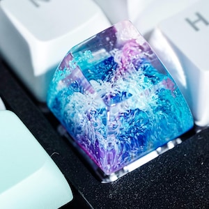Tecla artesanal subacuática vibrante, tecla ESC de resina para teclados mecánicos, regalo único para gamers, mejora estética de escritorio, regalo de cumpleaños