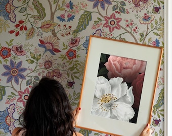 Bunte Farben-Look Tropische Blumen-Konzept Anpassbare Wallpaper