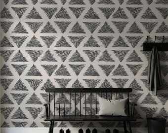 Hand gezeichnetes Dreieck Effekted 3D Wallpaper Art Design für anpassbare Wohnkultur