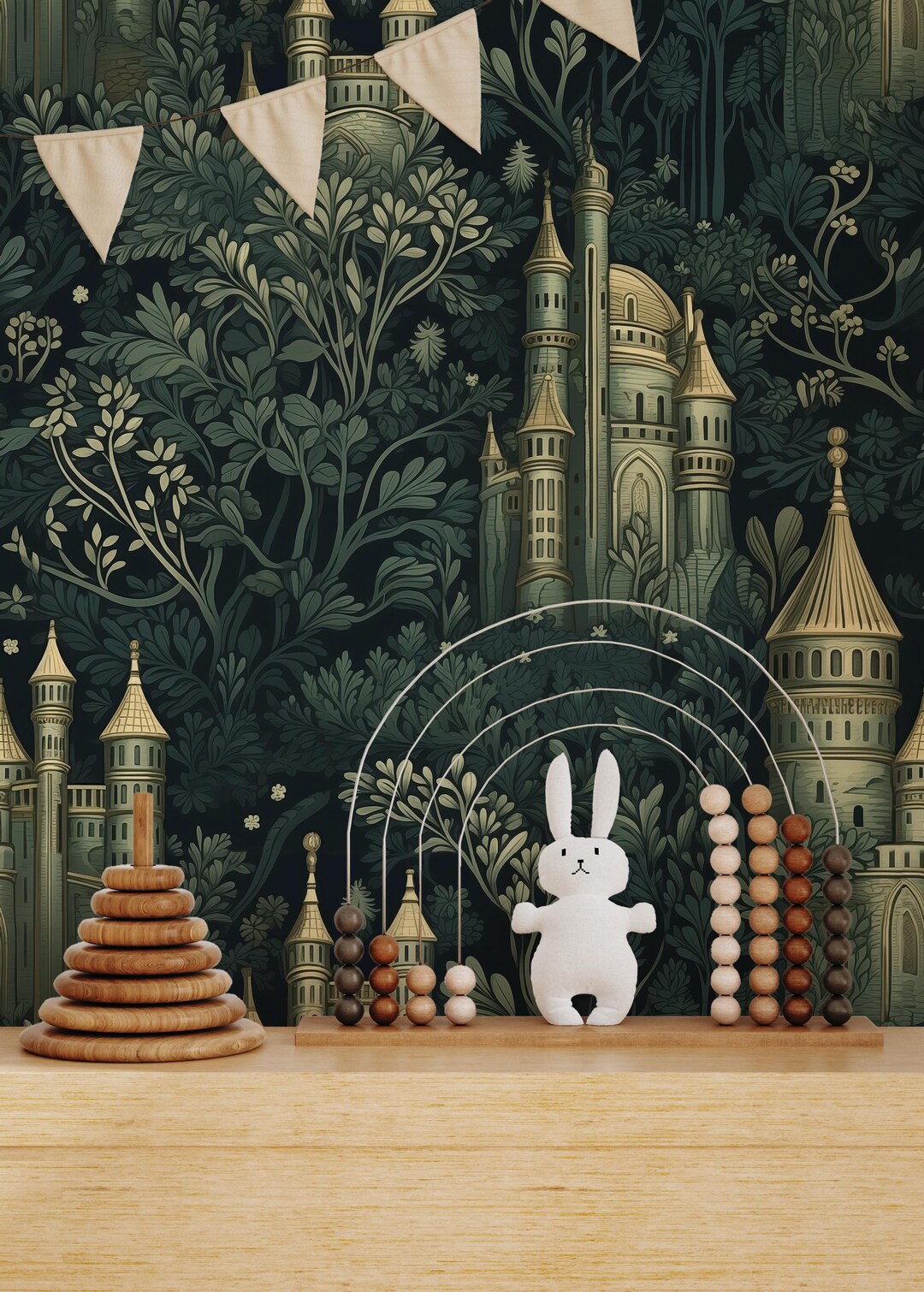 Castle in the Forest Themed Wallpaper - Kids Room Wall Mural - Etsy