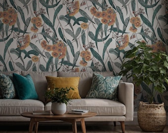 3D Eukalyptus abstrakte natürliche Live Color Blumen und Pflanzen Wallpaper