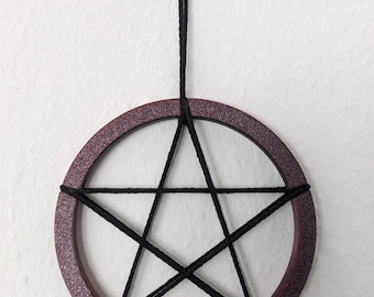 Pentagram pendant, witchy hanging decoration, gothic wall decoration, spiritual symbol, witch decoration, small gift, handmade