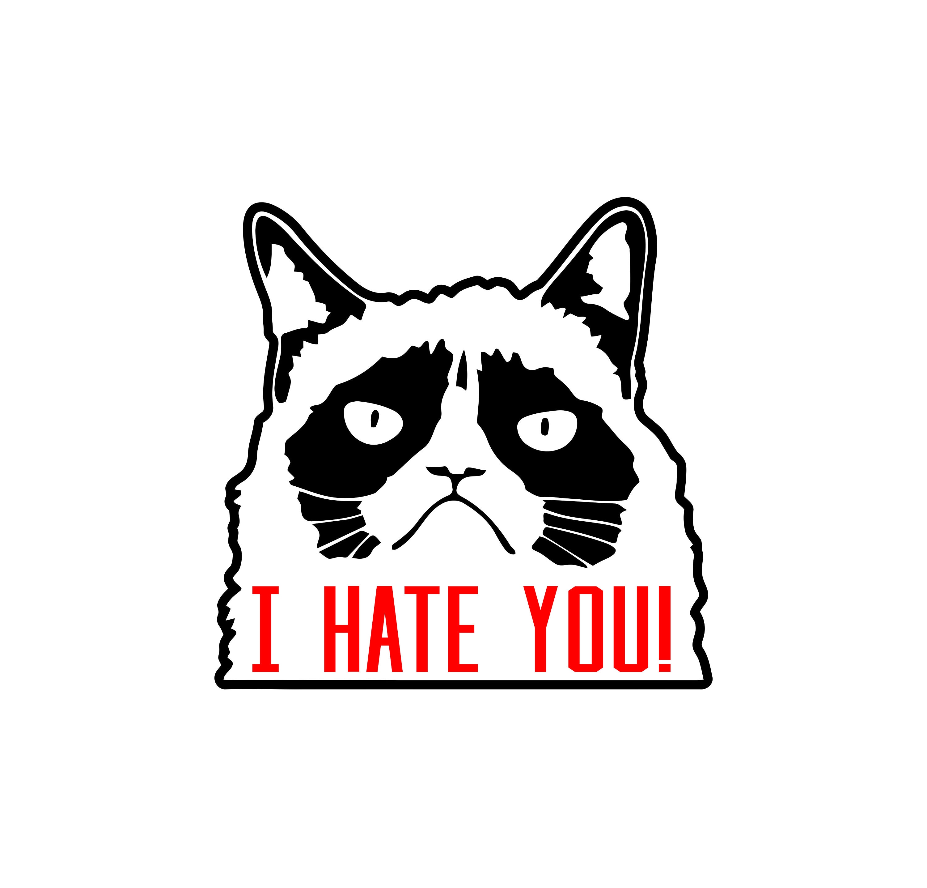 Grumpy Cat Svg, I Hate You Svg, Pissed off Cat - Etsy