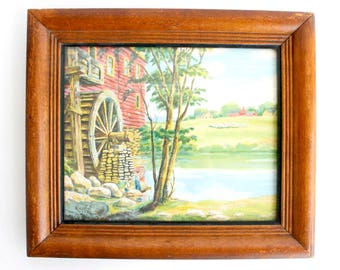 Vintage wall art...boy fishing by the lake