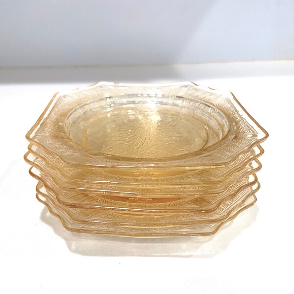 Yellow Glass Plate Etsy