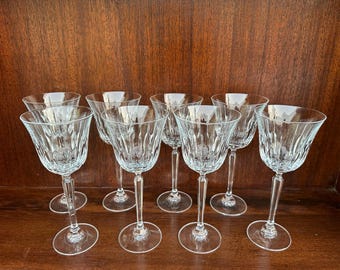 Set of 8 Vintage Mikasa Park Avenue Water Goblets Wine Glasses 1980's