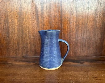 Handmade Vintage Blue farmhouse pottery pitcher