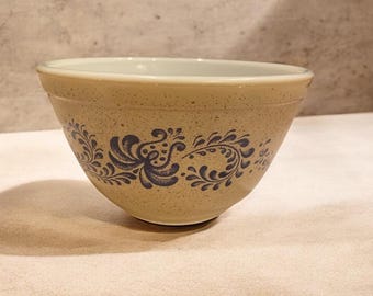 Vintage Pyrex Homestead Pattern #401 Blue Brown Tan Speckled 1.5 Pint/3 Cups