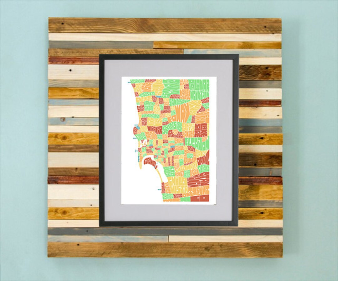 San Diego County Map - Hand Drawing - Etsy