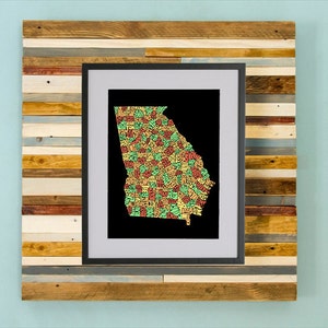 Georgia County Map - Hand Drawing