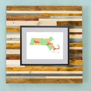 Massachusetts County Map - Hand Drawing