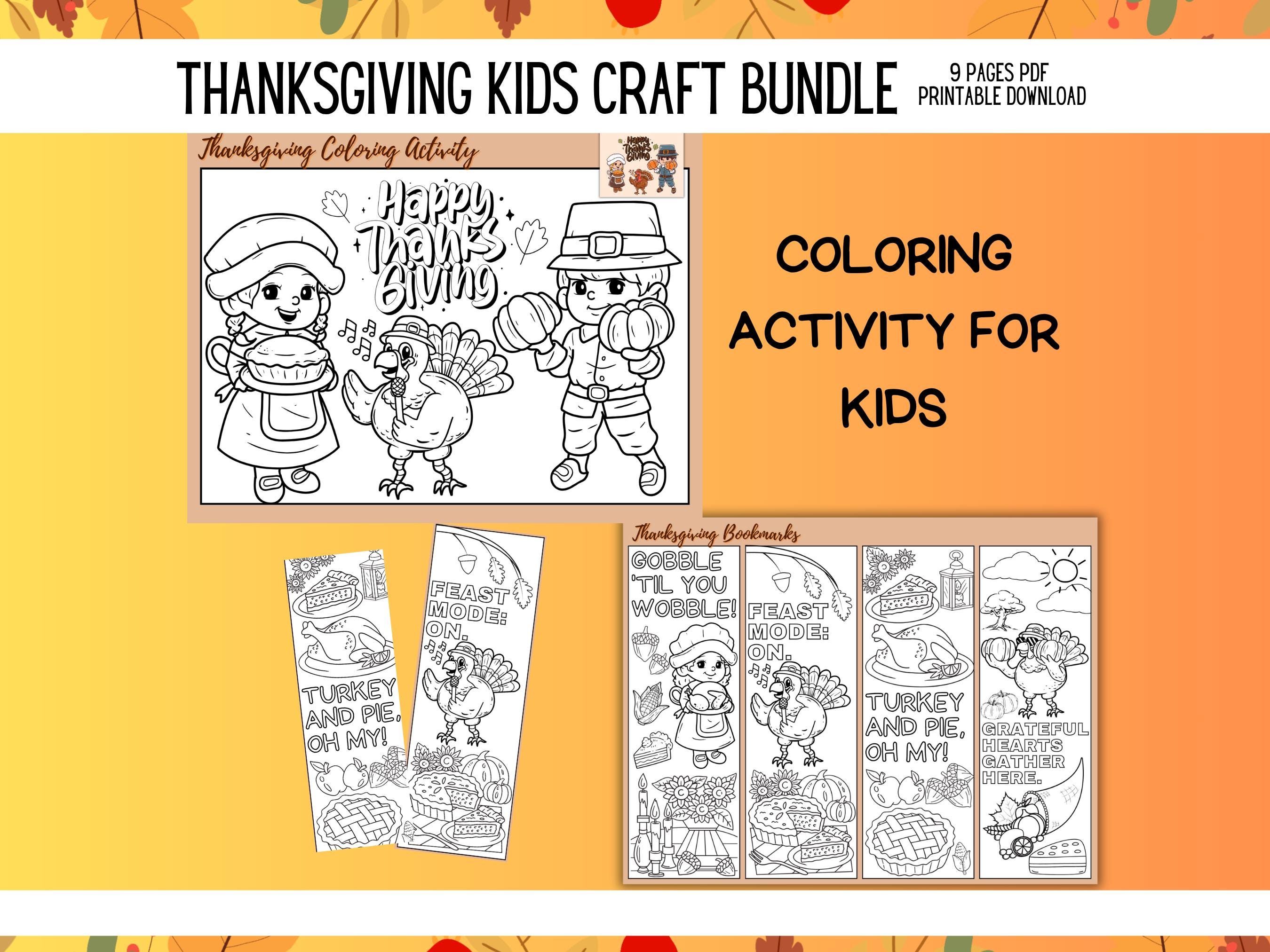 Thanksgiving Kids Activity Pack: Printable Games and Crafts (PDF) - Etsy