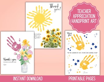 Teacher Appreciation Handprint Art: DIY Cards (3 Printable Designs)