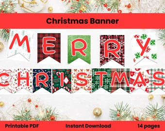 Editable Christmas Banner | 14 Pages | Instant Download Holiday Decor