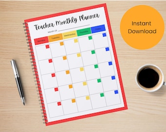 Ultimate Teacher Planner | Editable Daily, Weekly & Monthly Lesson Plan | Printable Classroom Organizer