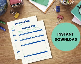 Editable Lesson Plan Template: Printable Teacher Planner (PDF)