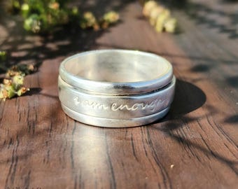 I Am Enough Spinner Ring, Sterling Silver Meditation Band, Mental Health  Personalised Jewelry, Affirmation