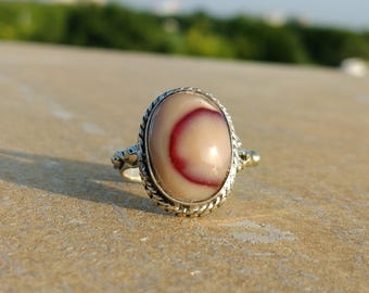 Anillo Shiva Lingam de jaspe, plata de ley 925, joyería espiritual bohemia, ideal como regalo para novias.