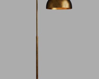 Gewölbte Stehlampe | Mid-Century Modern Gold Innenschirm | Elegante Wohnzimmer Beleuchtung