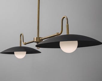 Brass Linear Chandelier Light: Mid Century Modern Chandelier Lighting Fixtures Kitchen Island
