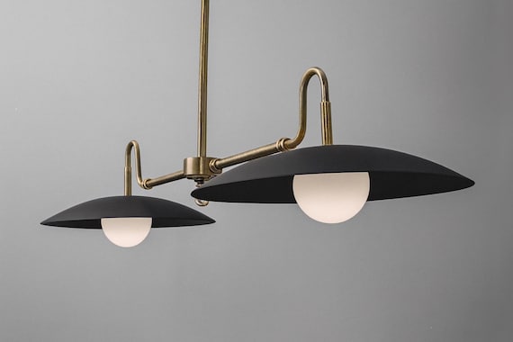 Brass Linear Chandelier Light: Mid Century Modern Chandelier Lighting Fixtures Kitchen Island