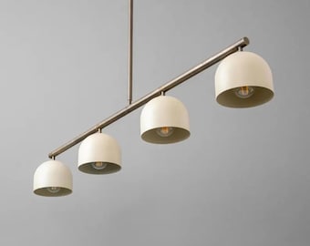Brass Linear Chandelier | Mid Century Modern Kitchen Island Lighting light fixture