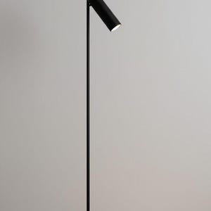 Black Adjustable Floor Lamp | Modern Scandinavian Reading Light | Minimalist LED Standing Lamp