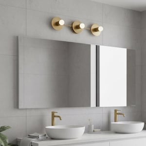 Illuminazione per il bagno: applique da parete in ottone, stile Mid-Century.