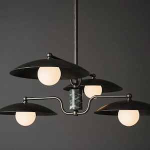 Brass Sputnik Chandelier Light: Mid Century Modern Dining Table Chandelier Lighting Fixture image 9