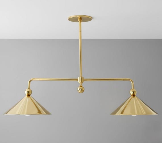 Brass Linear Chandelier Light: Mid Century Modern Chandelier Lighting Fixtures Kitchen Island kücheninsel