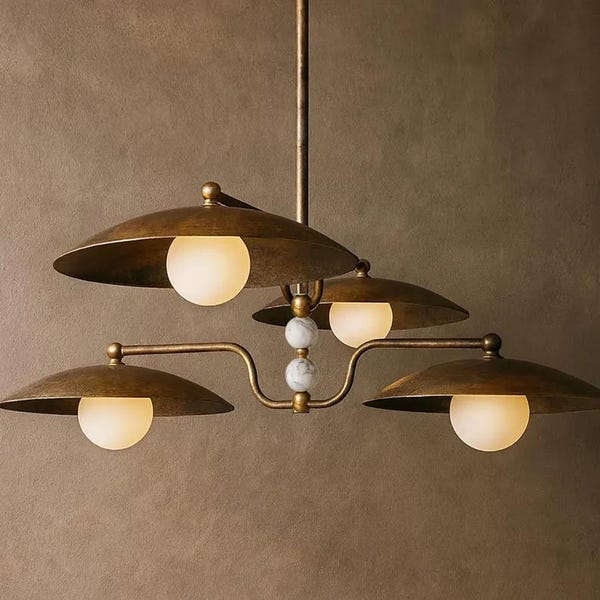 Lámpara de araña Sputnik de latón: Lámpara de mesa de comedor de estilo moderno de mediados de siglo