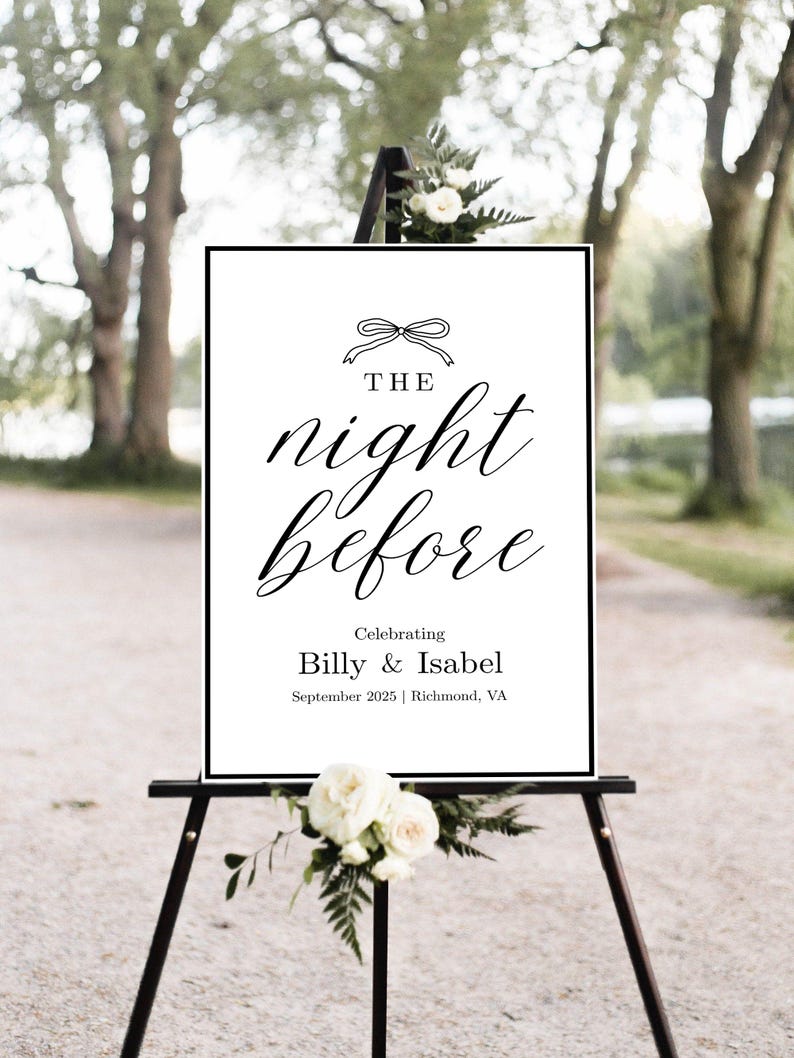 The Night Before - Rehearsal Dinner Sign (DIGITAL TEMPLATE) - Etsy